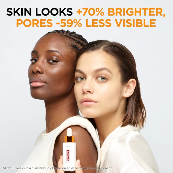 L'Oreal Paris Revitalift 12% Pure Vitamin C Serum, Brightening Serum For Face with Vitamin E, Salicylic Acid, 1 oz + Moisturizer Sample - Image 2